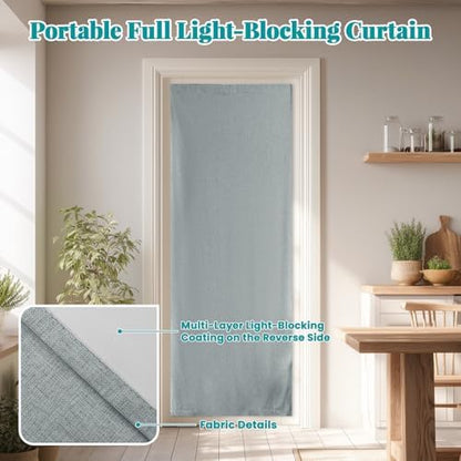 100% Blackout French Door Curtain- Privacy Thermal Insulated Door Window Curtain - Image 6