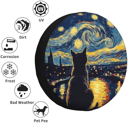 Cat Spare Tire Cover Waterproof Wheel Cover 14 Inch Universal Fit - Image 6