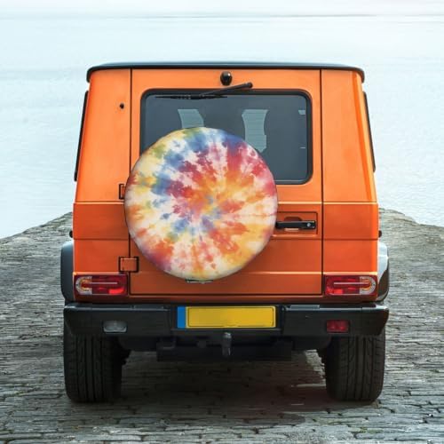 Tie Dye Spare Tire Cover Waterproof Wheel Cover 15 Inch Universal Fit - Image 2