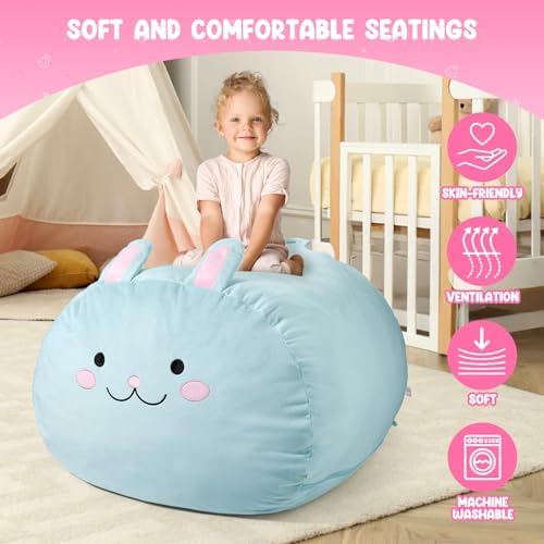 GAGAKU Stuffed Animal Bean Bag Cover Toy Storage, 24 Inches Kids BeanBag - Image 4