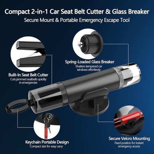 3-Pack Car Window Breaker and Seatbelt Cutter, Emergency Tool Kit - Image 5