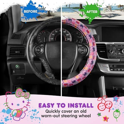 Sanrio Hello Kitty Lavender Doodle Car Steering Wheel Cover, Universal Fit Cute - Image 6