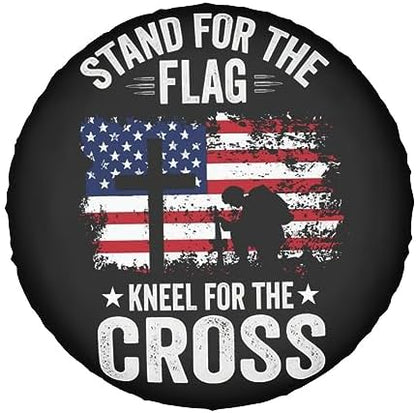 Spare Tire Cover American Flag Cross Wheel Covers 16 Inch No Camera Hole - Image 7