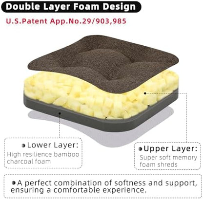 GOFORIT Chair Cushions, Tufted Shredded Memory Foam Chair Pads, Non-Slip Seat - Image 2