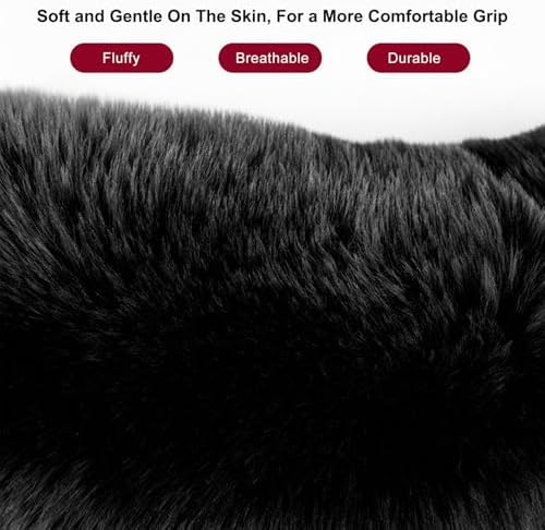 2PCS Fluffy Car Gear Shift Knob Cover & Handbrake Cover, Furry Auto Hand Brake - Image 3