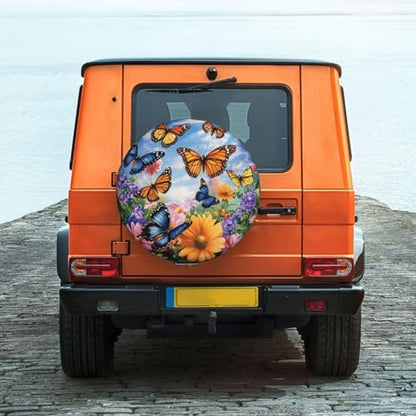 Spare Tire Cover for RV Camper, Butterfly Flower Tire Cover Protectors - Image 3