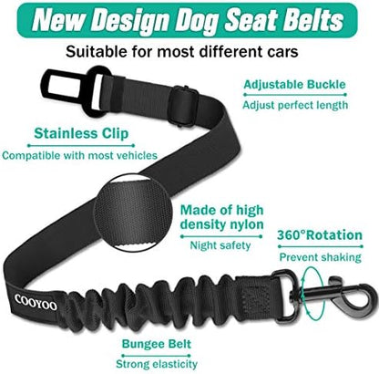 COOYOO Dog Seat Belt, Durability Retractable Dog Car Harness Adjustable Dog - Image 2