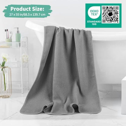 Microfiber Waffle Bath Towels, 4 Pieces, Fast Drying, Lint Free 430 GSM - Image 5