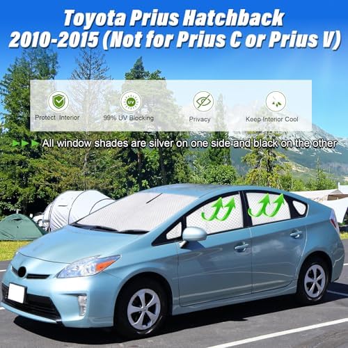 KMF 10pcs Thicken Sun Shades for Toyota Prius 2010-2015 Accessories, Full Car - Image 2