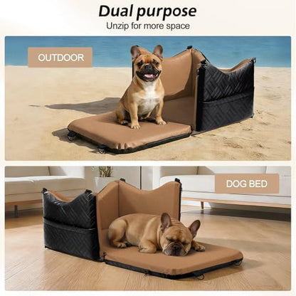 JOEJOY Dog Car Seats for Small Medium Dogs Under 35lbs, Waterproof PU Leather - Image 4