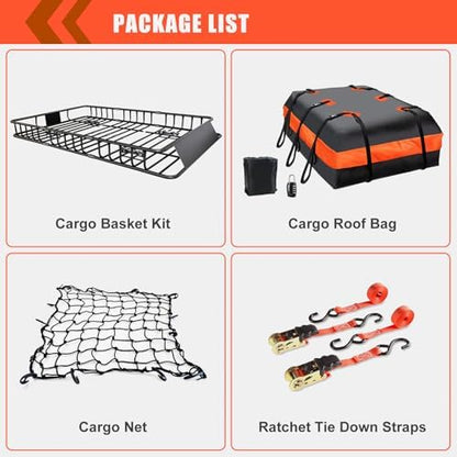 Roof Rack Carrier Carrier Basket 65"*39"*6"+Waterproof Bag 20 Cubic Feet - Image 5