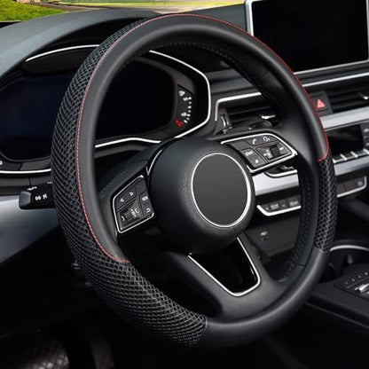 KAFEEK 16 inch Steering Wheel Cover, Microfiber Leather by KAFEEK