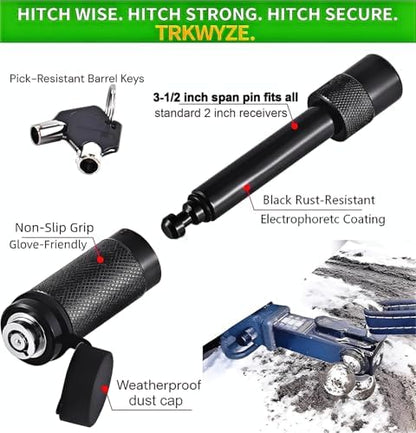 Hitch Lock, Fits 2” & 2-1/2” Receivers, Pick & Rust-Resistant - Image 5