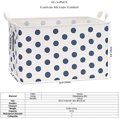 Sea Team Large Rectangle Open-Top Canvas Storage Basket - Image 5