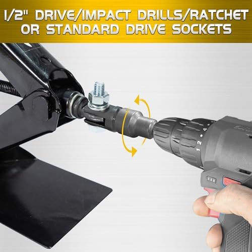TONDA Scissor Jack Drill Adapter, 1/2 in Drive, 13/16 in Lug Wrench - Image 5