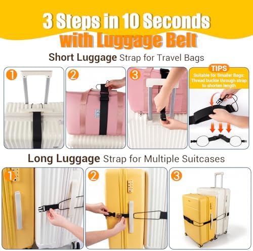 Luggage Straps Suitcases, Adjustable 3 PCS Storage Bag - Image 5