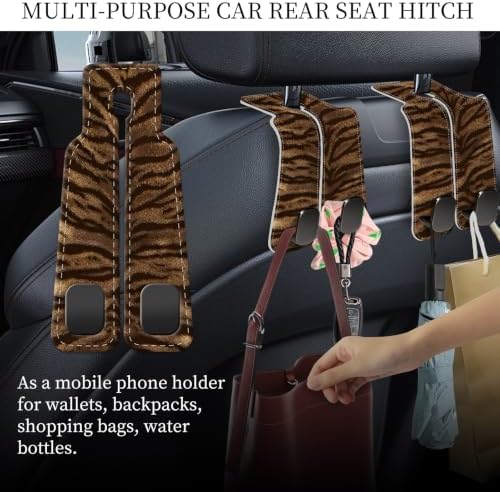 PU Leather Car Seat Hook, Storage Headrest Hanger, Cute Car Backseat Organizer - Image 3