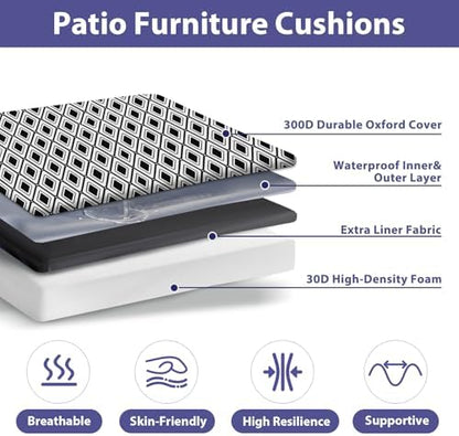 IPYNBAP Outdoor Chair Cushions Set of 4 -Waterproof Outdoor Seat Cushions - Image 2