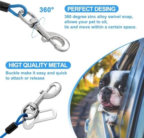 Dog Seat Belt Harness for Car, No Chew Tether Cable Vehicle Dogs Accessories - Image 6