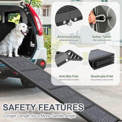Dog Ramp for Car 71" L × 20" W, Extra-Long & Wide Foldable - Image 6