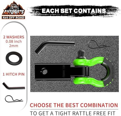 AUTOBOTS Tow Hitch Receiver 2" Shackle Hitch Receiver Green - Image 2