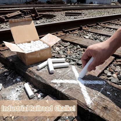 White 72pcs Large 4 x 1 Inch Railroad Crayon Chalk - Image 3