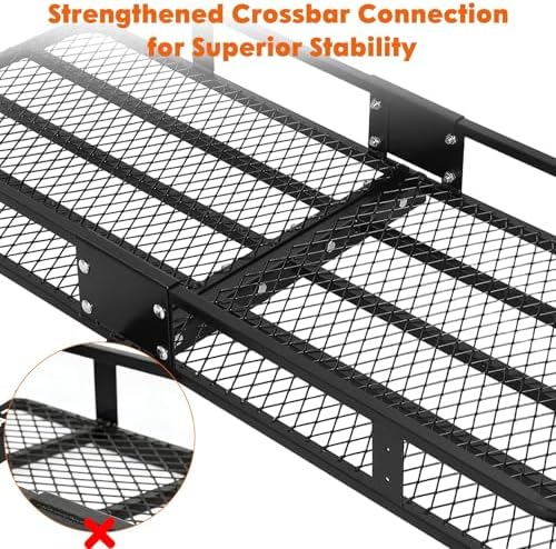 Heavy Duty Folding Hitch Cargo Carrier 70x30x6'' – 600 lbs Capacity Steel - Image 3