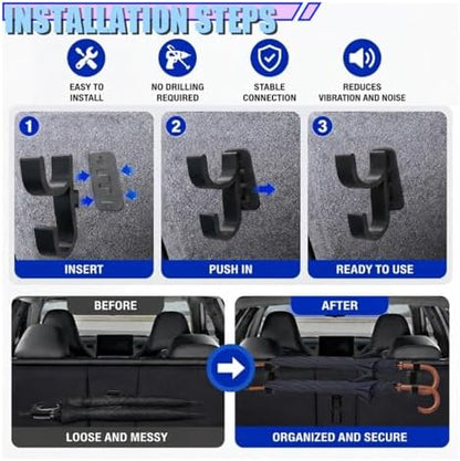 2PCS Car Trunk Umbrella Hook, Universal No Drilling Car Interior Storage Hanger - Image 6