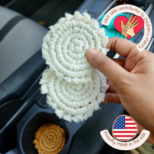 Cotton Car Coasters for Cup Holders, Drink Coaster Holder, Cute cupholder - Image 2