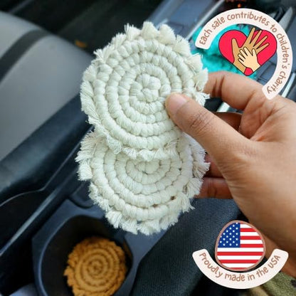Cotton Car Coasters for Cup Holders, Drink Coaster Holder, Cute cupholder - Image 2