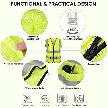 TICONN High Visibility Reflective Safety Vest - Image 2