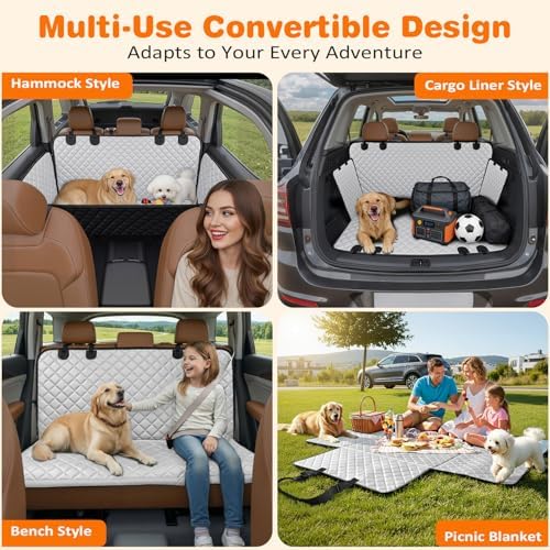 URPOWER Dog Car Seat Cover for Back Seat, 100% Waterproof Hammock for Car - Image 6