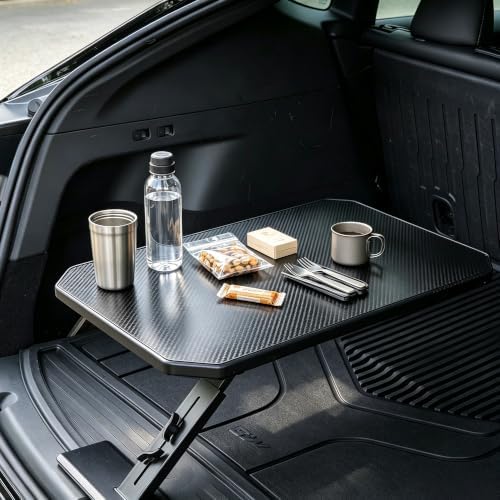 Foldable trunk table designed to fit in the trunks of most sedans and SUV by YIMAKEYLIGHTFIXTURE