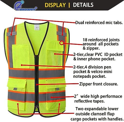 High Vis Safety Vest for Men - Image 3
