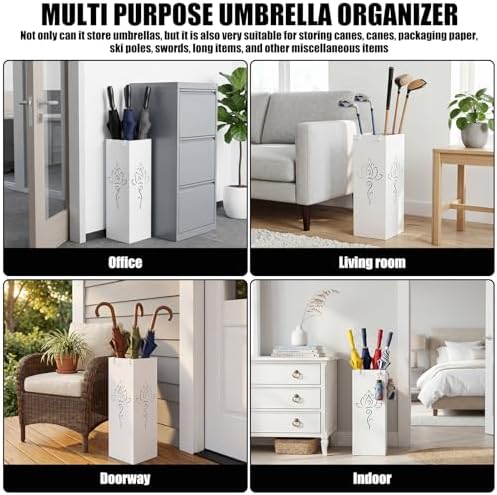 Square Metal Umbrella Holder, Square Free Standing Umbrella Rack Decorative - Image 4