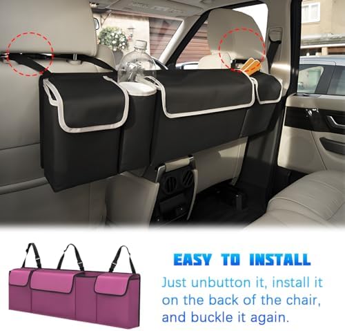 Car Trunk Organizer with Lid, Large Waterproof Vehicle Backseat Hanging Storage - Image 4