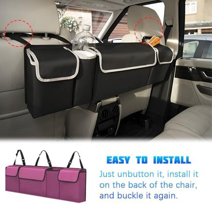 Car Trunk Organizer with Lid, Large Waterproof Vehicle Backseat Hanging Storage - Image 4