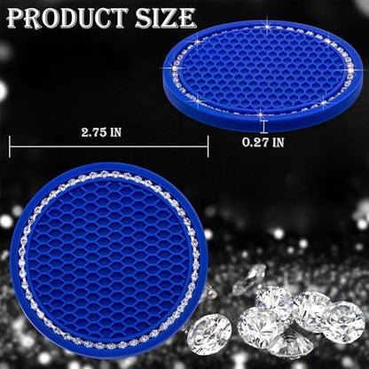 2PCS Bling Cup Holder Coaster, 2.75 Inch Auto Car Cup Holder Insert Coasters - Image 2