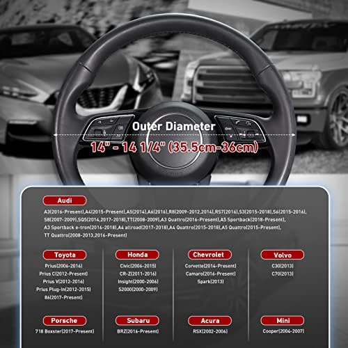 SEG Direct Black Car Steering Wheel Cover Small Size 14-14.25 inch - Image 4