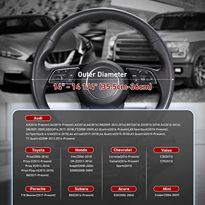 SEG Direct Black Car Steering Wheel Cover Small Size 14-14.25 inch - Image 4