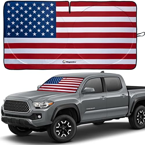 Magnelex American Flag Windshield Sun Shade, High-Resolution Car Sun Shield by Magnelex