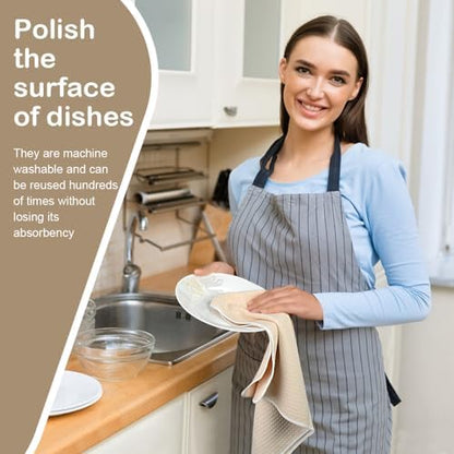 SINLAND Sublimation Blank Towels Waffle Kitchen Towel Cream 16x24 10 Pack - Image 5