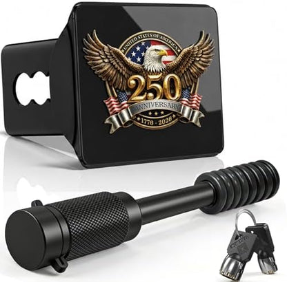 US 250th Anniversary 1776-2026 Eagle American Flag Trailer Hitch Cover by Unknown