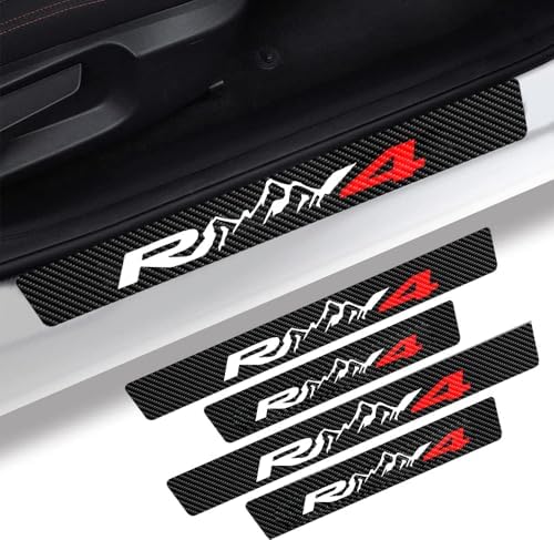 4Pcs Car Door Sill Protector Carbon Fiber Door Entry Guard Scuff Plate fit by Unknown