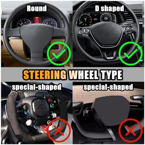 JOYCOURT 15 Inch Bling Soft Leather Car Steering Wheel Cover - Image 5