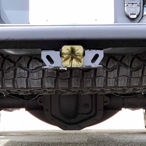 Trailer Hitch Cover Plug Palm Trees, Vintage Hawaii Ocean Beach Palm Leaves - Image 6
