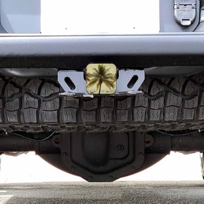 Trailer Hitch Cover Plug Palm Trees, Vintage Hawaii Ocean Beach Palm Leaves - Image 6