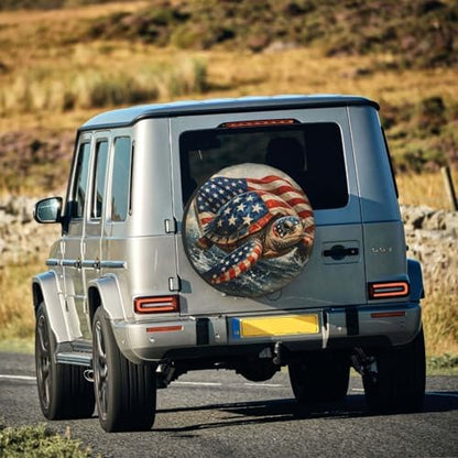 Sea Turtle with American Flag Spare Tire Cover Weatherproof Wheel Protectors - Image 7
