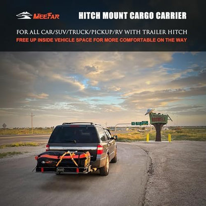 Hitch Mount Cargo Carrier Rack Basket 60"*20"*6"+Waterproof Bag 16 Cu.Ft. - Image 2