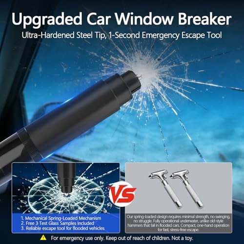 3-Pack Car Window Breaker and Seatbelt Cutter, Emergency Tool Kit - Image 2